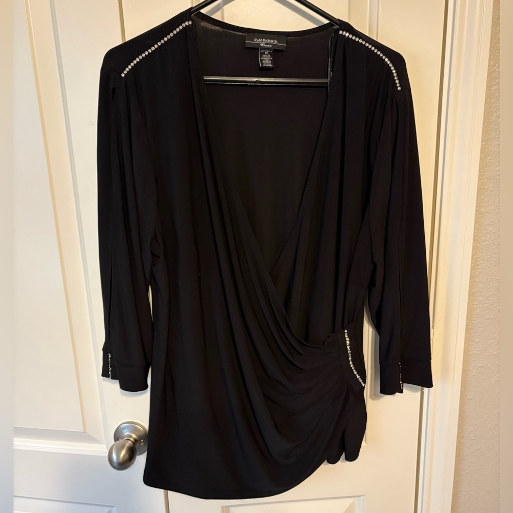 Black Draped Blouse